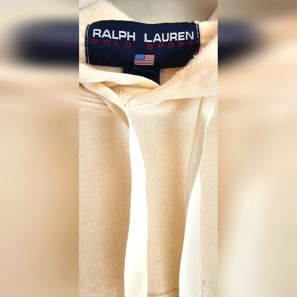 Polo Ralph Lauren Sport USA casual cream hoodie Unisex size M - Picture 2 of 6